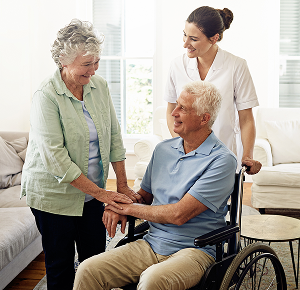 smile old man wheelchair